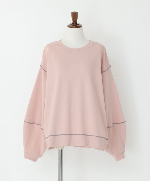 n'OrLABEL（ノアールレーベル）の「『裏毛メローランタンスリーブプルオーバー』（スウェット・レディース・ピンク/ライトブルー/オートミール/チャコール・2/1）」の17枚目の写真