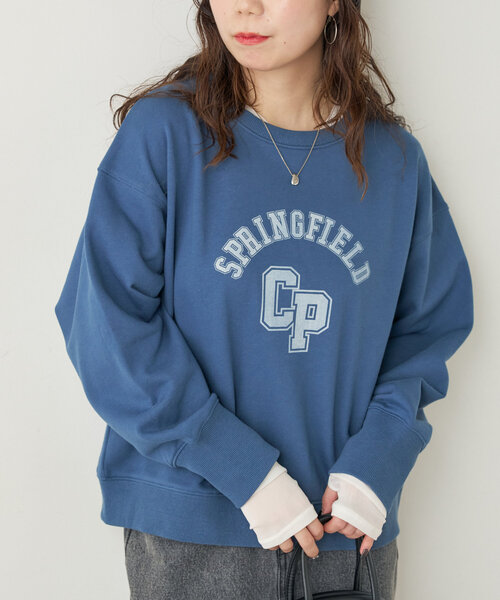 natural couture（ナチュラルクチュール）の「SPRING FIELD 裏毛TOPS（ニット/セーター・レディース・オートミール/ブルー/チャコールグレー・FREE）」の5枚目の写真