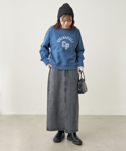 natural couture（ナチュラルクチュール）の「SPRING FIELD 裏毛TOPS（ニット/セーター・レディース・オートミール/ブルー/チャコールグレー・FREE）」の6枚目の写真