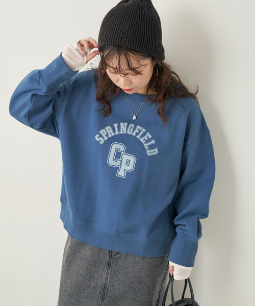 natural couture（ナチュラルクチュール）の「SPRING FIELD 裏毛TOPS（ニット/セーター・レディース・オートミール/ブルー/チャコールグレー・FREE）」の7枚目の写真