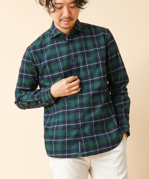 NOLLEY’S(ノーリーズ)の「パラシュート カッタウェイ ネルシャツ(シャツ/ブラウス・メンズ・グリーン系その他/オレンジ/ブルー系その他/ブルー・S/M/L/XL)」の2枚目の写真