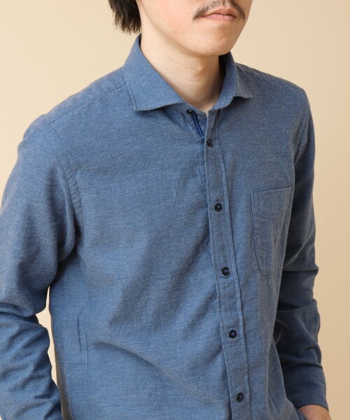 NOLLEY’S(ノーリーズ)の「パラシュート カッタウェイ ネルシャツ(シャツ/ブラウス・メンズ・グリーン系その他/オレンジ/ブルー系その他/ブルー・S/M/L/XL)」の5枚目の写真