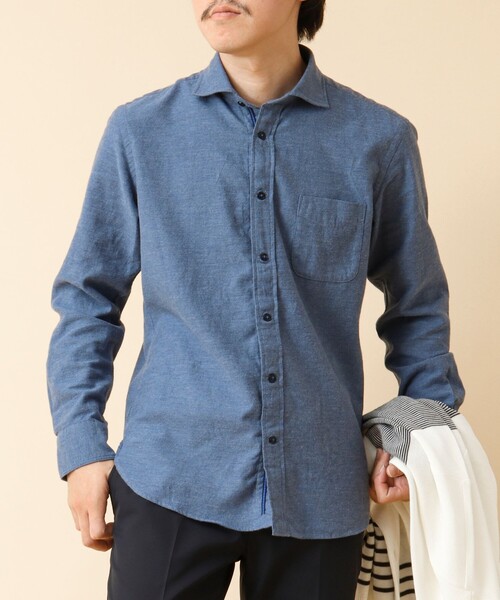 NOLLEY’S(ノーリーズ)の「パラシュート カッタウェイ ネルシャツ(シャツ/ブラウス・メンズ・グリーン系その他/オレンジ/ブルー系その他/ブルー・S/M/L/XL)」の8枚目の写真