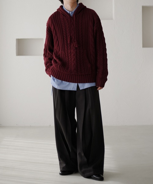 セール】ケーブルニットパーカー（ニット/セーター）｜epnok