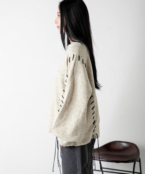 MILLION CARATS（ミリオンカラッツ）の「チョコチップ編み上げニット（ニット/セーター・レディース・ブラウン/ベージュ・FREE）」の18枚目の写真