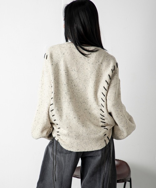 MILLION CARATS（ミリオンカラッツ）の「チョコチップ編み上げニット（ニット/セーター・レディース・ブラウン/ベージュ・FREE）」の12枚目の写真