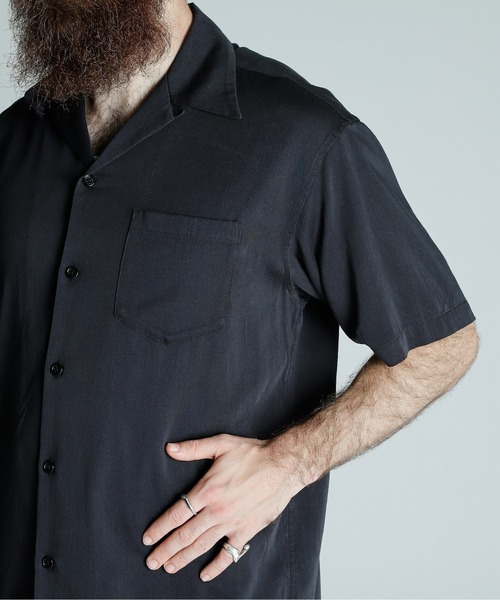schott Schott ショット 最旬夏物 レーヨンピグメント オープンカラー 開襟 半袖 ワークシャツ カジュアルシャツ schott オープンカラーレーヨンシャツ