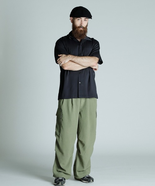 schott(ショット)の「Schott/ショット/CR PLAIN SHIRT/コットン レーヨン プレーンシャツ(シャツ/ブラウス・メンズ・ブラック/サックスブルー/オレンジ/クリーム・2XL/XL/L/M)」の12枚目の写真