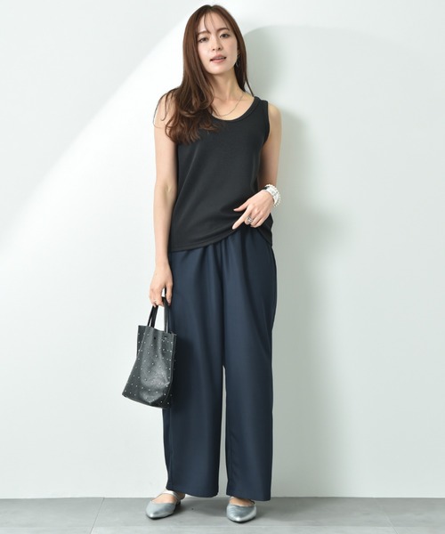 INTERPLANET（インタープラネット）の「ラメテレコタンク（タンクトップ・レディース・オフホワイト/グレイッシュブルー/ブラック・FREE）」の15枚目の写真