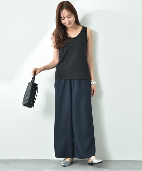 INTERPLANET（インタープラネット）の「ラメテレコタンク（タンクトップ・レディース・オフホワイト/グレイッシュブルー/ブラック・FREE）」の16枚目の写真