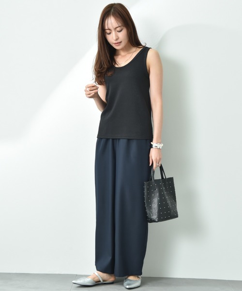 INTERPLANET（インタープラネット）の「ラメテレコタンク（タンクトップ・レディース・オフホワイト/グレイッシュブルー/ブラック・FREE）」の17枚目の写真