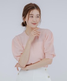 ニット セーター 「夏SALE／WEB先行カラーあり／洗える」パフスリーブニット レディース ≪5color≫ バイカラーパフスリーブニット【洗濯機洗い可
