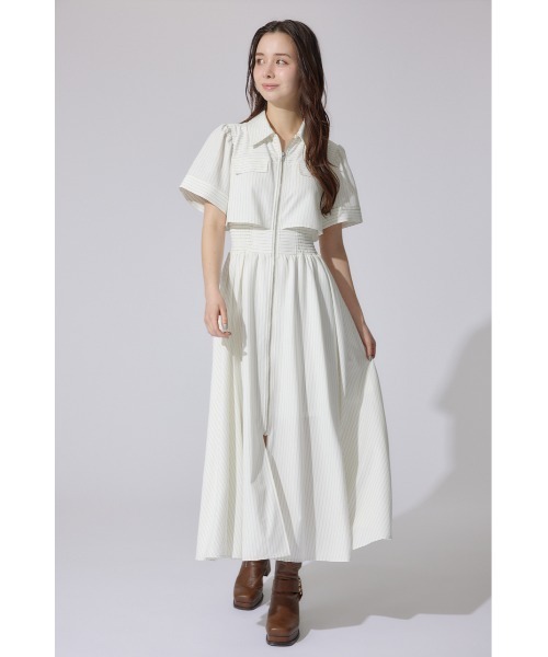 rienda バストフレアワンピース 半袖 夏服 M バストフレアワンピース 半袖 夏服（ワンピース）｜rienda