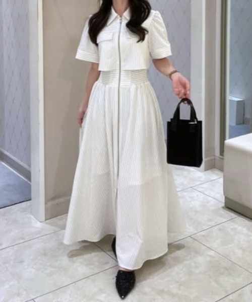 rienda バストフレアワンピース 半袖 夏服 M バストフレアワンピース 半袖 夏服（ワンピース）｜rienda