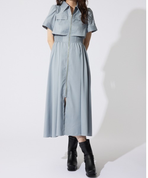 rienda バストフレアミニワンピース AKB48 千葉恵里さん着用】バストフレアワンピース 半袖 夏服