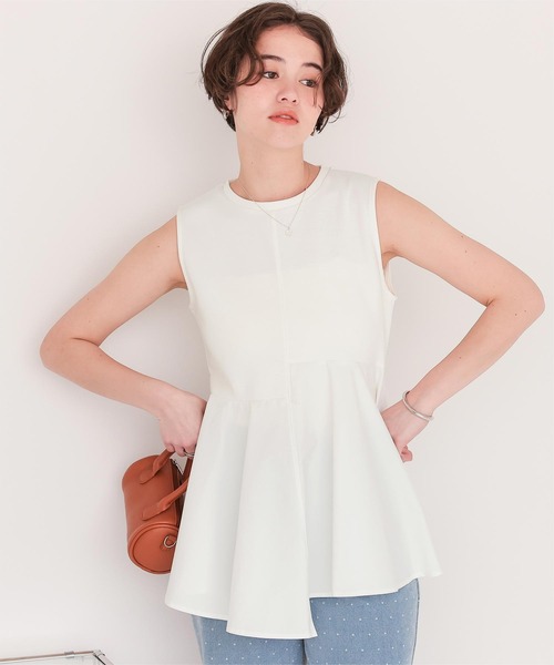 titivate(ティティベイト)の「ペプラムフレアドッキングトップス(Tシャツ/カットソー・レディース・ライトグリーン/ネイビー/ブラック/オフホワイト・S/M/L)」の10枚目の写真