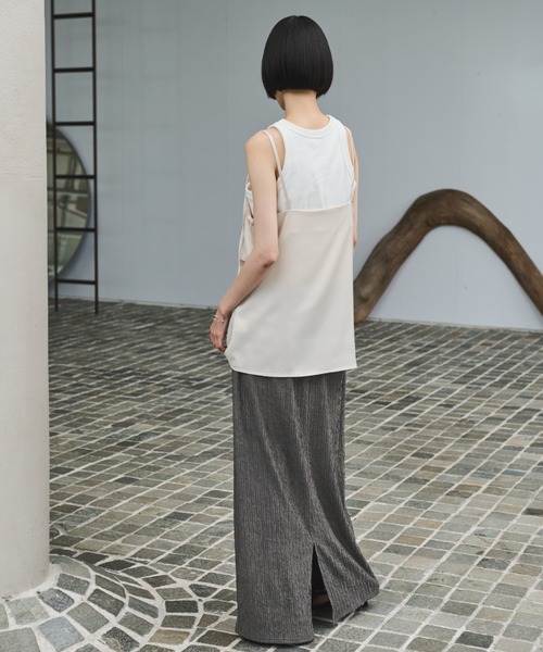 AIC.(エーアイシー)の「ロングストラップサテンタックキャミソール(キャミソール・レディース・アイボリー/ダークグレー/イエロー・FREE)」の18枚目の写真