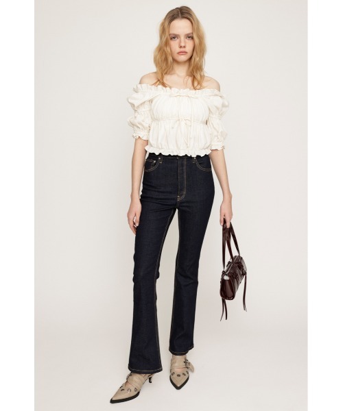 SLY(スライ)の「HW FLARE PT WITH ROICA(R)EF ハイウエスト フレアパンツ ウィズ ロイカ アールイーエフ(デニムパンツ・レディース・ブルー/ライトブルー/ダークブルー・22inch/23inch/24inch/25inch/26inch)」の18枚目の写真