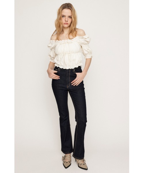 SLY(スライ)の「HW FLARE PT WITH ROICA(R)EF ハイウエスト フレアパンツ ウィズ ロイカ アールイーエフ(デニムパンツ・レディース・ブルー/ライトブルー/ダークブルー・22inch/23inch/24inch/25inch/26inch)」の19枚目の写真