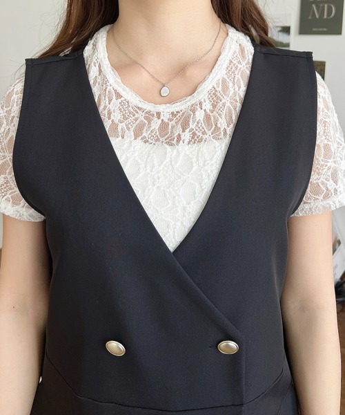 試着のみ✨ラックス　2024 TWツイルVネックサロペット　ブラック Vネックオールインワン|allureville OFFICIAL SITE / ONLINE