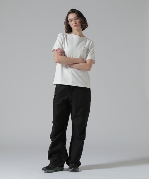 AVIREX(アヴィレックス)の「《50th Anniversary》LEATHER PATCHED VARSITY T-SHIRT/レザーパッチド バーシティーTシャツ(Tシャツ/カットソー・レディース・ホワイト/ブラック/ネイビー・F)」の5枚目の写真