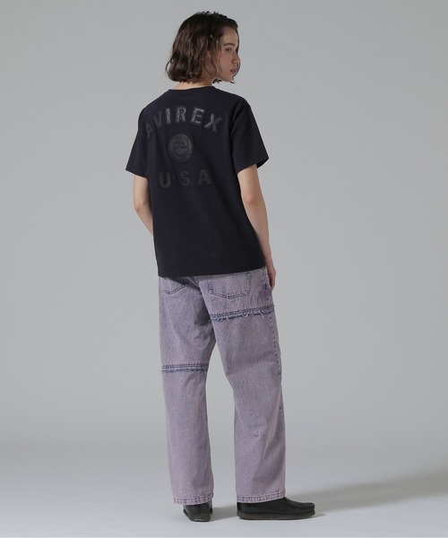 AVIREX(アヴィレックス)の「《50th Anniversary》LEATHER PATCHED VARSITY T-SHIRT/レザーパッチド バーシティーTシャツ(Tシャツ/カットソー・レディース・ホワイト/ブラック/ネイビー・F)」の15枚目の写真
