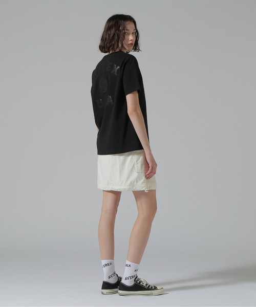 AVIREX(アヴィレックス)の「《50th Anniversary》LEATHER PATCHED VARSITY T-SHIRT/レザーパッチド バーシティーTシャツ(Tシャツ/カットソー・レディース・ホワイト/ブラック/ネイビー・F)」の18枚目の写真
