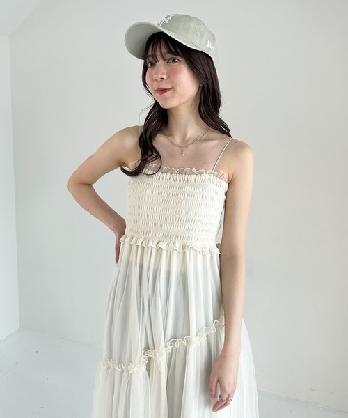 Heather(ヘザー)の「シアーシャーリングキャミワンピース 323371(ワンピース・レディース・ブラック系その他/アイボリー/ミント・FREE)」の19枚目の写真