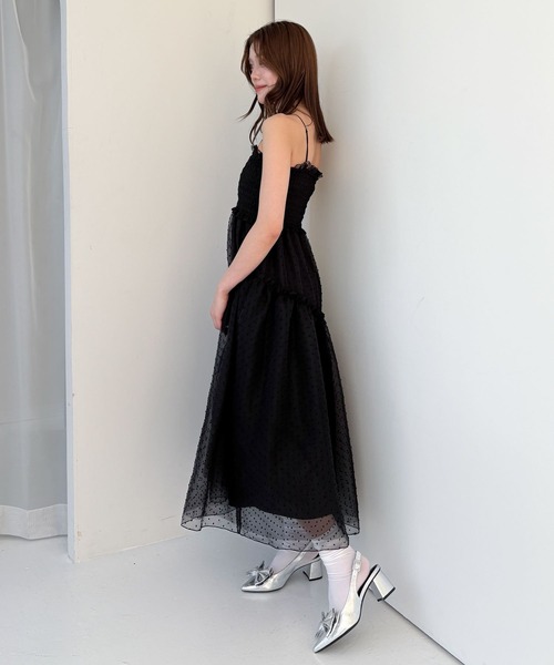 Heather(ヘザー)の「シアーシャーリングキャミワンピース 323371(ワンピース・レディース・ブラック系その他/アイボリー/ミント・FREE)」の6枚目の写真