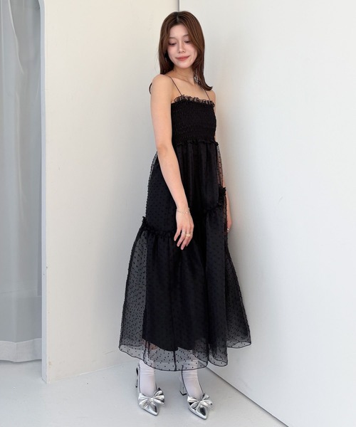 Heather(ヘザー)の「シアーシャーリングキャミワンピース 323371(ワンピース・レディース・ブラック系その他/アイボリー/ミント・FREE)」の5枚目の写真
