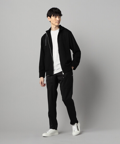 COMME CA MEN（コムサメン）の「エアリークッションナイロンジャージー フーディーブルゾン（パーカー・メンズ・チャコールグレー/ブラック・M/L）」の5枚目の写真