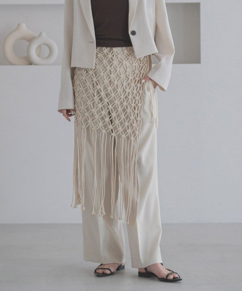 LOWRYS FARM（ローリーズファーム）の「マクラメラップベルト　284590（ベルト・レディース・アイボリー/ブラック・FREE）」の2枚目の写真