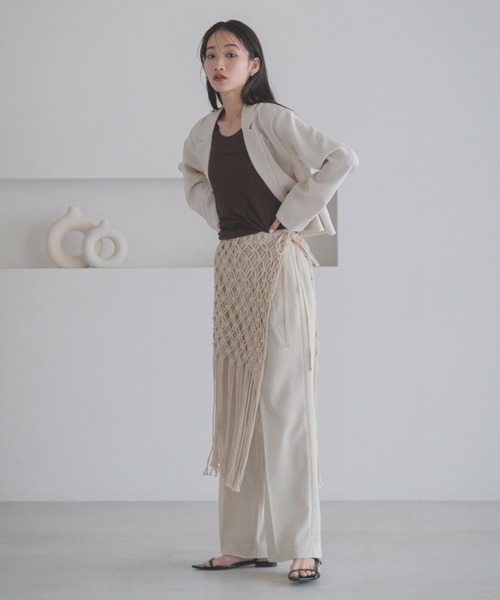 LOWRYS FARM（ローリーズファーム）の「マクラメラップベルト　284590（ベルト・レディース・アイボリー/ブラック・FREE）」の4枚目の写真