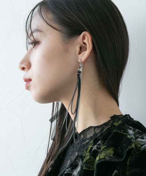 HARE（ハレ）の「チュールリボンピアス(HARE)（ピアス（両耳用）・レディース・ブラック/ライトグレー・FREE）」の20枚目の写真