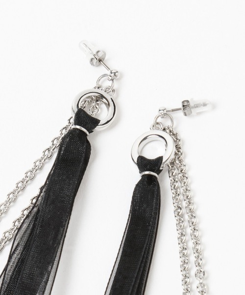 HARE（ハレ）の「チュールリボンピアス(HARE)（ピアス（両耳用）・レディース・ブラック/ライトグレー・FREE）」の13枚目の写真