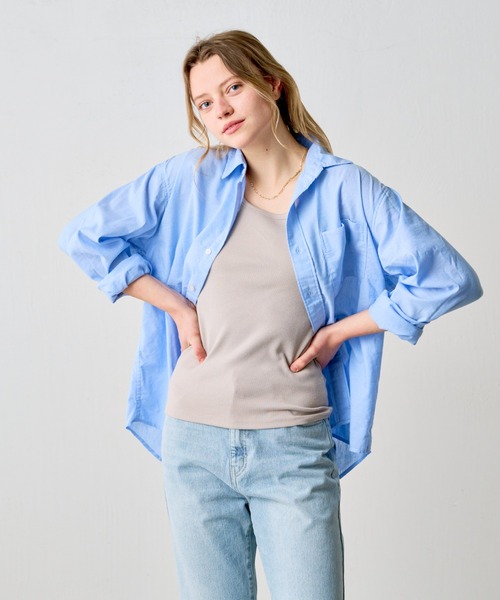 COLONY 2139（コロニートゥーワンスリーナイン）の「先染めシャンブレーレギュラーカラーシャツ（シャツ/ブラウス・メンズ・サックスブルー/ネイビー/グレー・SMALL/LARGE/MEDIUM）」の14枚目の写真