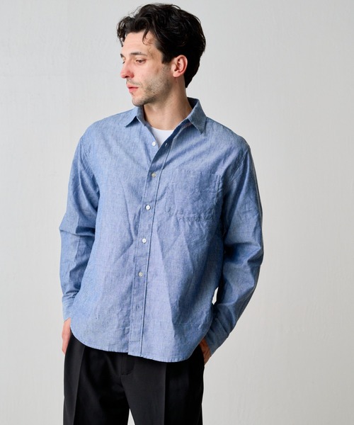 COLONY 2139（コロニートゥーワンスリーナイン）の「先染めシャンブレーレギュラーカラーシャツ（シャツ/ブラウス・メンズ・サックスブルー/ネイビー/グレー・SMALL/LARGE/MEDIUM）」の11枚目の写真