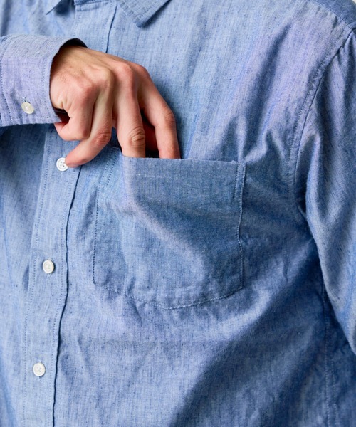 COLONY 2139（コロニートゥーワンスリーナイン）の「先染めシャンブレーレギュラーカラーシャツ（シャツ/ブラウス・メンズ・サックスブルー/ネイビー/グレー・SMALL/LARGE/MEDIUM）」の20枚目の写真