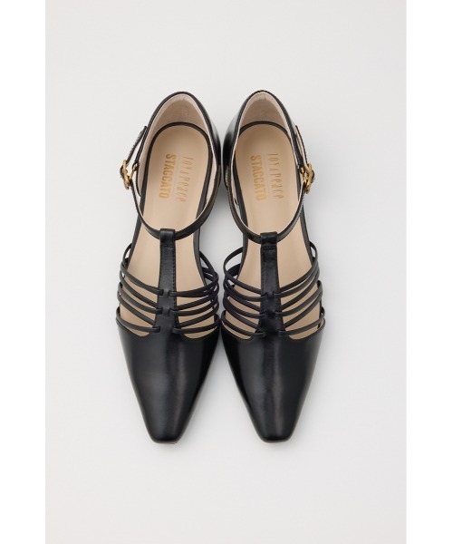 STACCATO(スタッカート)の「Tストラップフィッシュボーンシューズ(サンダル・レディース・ゴールド/ブラック・22.5cm/23cm/24.5cm/24cm/23.5cm)」の2枚目の写真