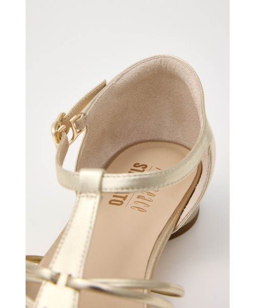 STACCATO(スタッカート)の「Tストラップフィッシュボーンシューズ(サンダル・レディース・ゴールド/ブラック・22.5cm/23cm/24.5cm/24cm/23.5cm)」の4枚目の写真