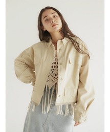 FIKA.(tB[J)Bicolor sleeve ilitary jacket(~^[WPbg)