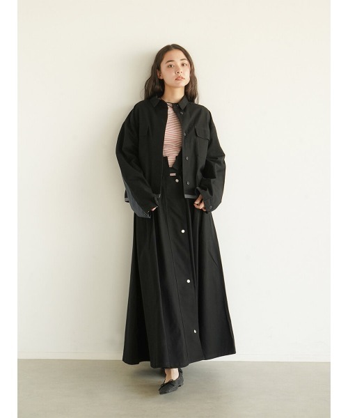 FIKA.(フィーカ)の「Bicolor sleeve military jacket(ミリタリージャケット・レディース・ブラック/カーキ/グレー系その他3・FREE)」の9枚目の写真
