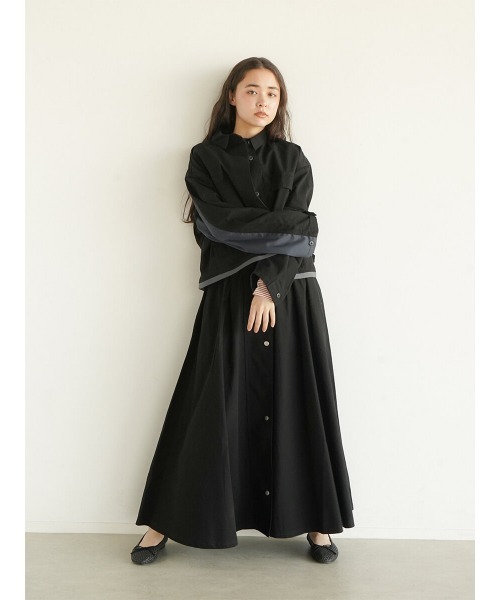 FIKA.(フィーカ)の「Bicolor sleeve military jacket(ミリタリージャケット・レディース・ブラック/カーキ/グレー系その他3・FREE)」の11枚目の写真