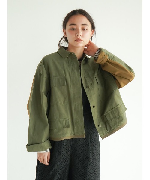 FIKA.(フィーカ)の「Bicolor sleeve military jacket(ミリタリージャケット・レディース・ブラック/カーキ/グレー系その他3・FREE)」の17枚目の写真