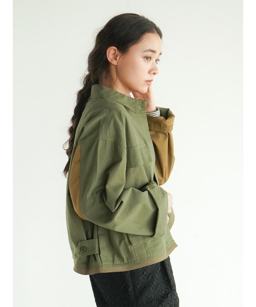 FIKA.(フィーカ)の「Bicolor sleeve military jacket(ミリタリージャケット・レディース・ブラック/カーキ/グレー系その他3・FREE)」の15枚目の写真