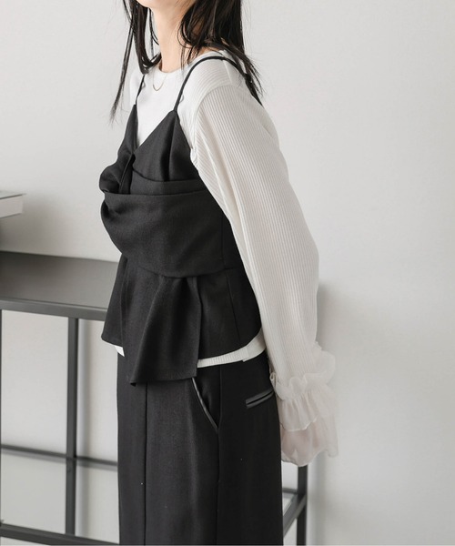 AMELY（エミリー）の「リボンビスチェセットアップ（セットアップ・レディース・ブラック/アイボリー/グレー・M/L）」の8枚目の写真