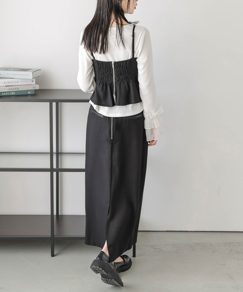 AMELY（エミリー）の「リボンビスチェセットアップ（セットアップ・レディース・ブラック/アイボリー/グレー・M/L）」の12枚目の写真
