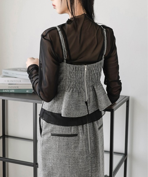 AMELY（エミリー）の「リボンビスチェセットアップ（セットアップ・レディース・ブラック/アイボリー/グレー・M/L）」の15枚目の写真