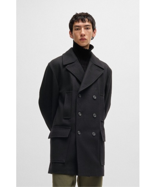 セール】ウール ダブルブレスト ピーコート（ピーコート）｜HUGO