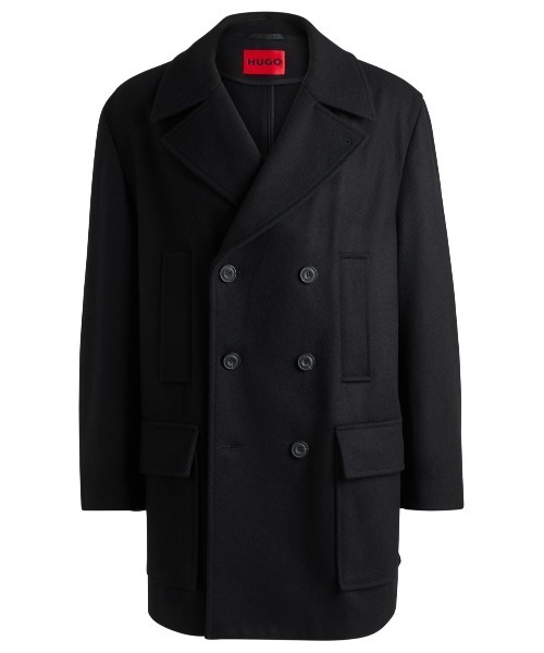 セール】ウール ダブルブレスト ピーコート（ピーコート）｜HUGO